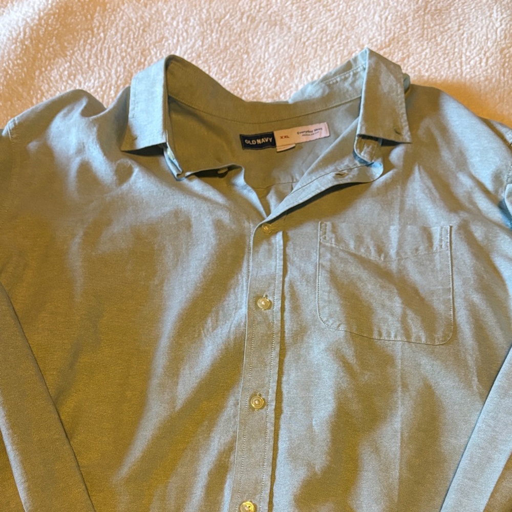 Old Navy XXL Men's Mint-Blur Button-Down Shirt